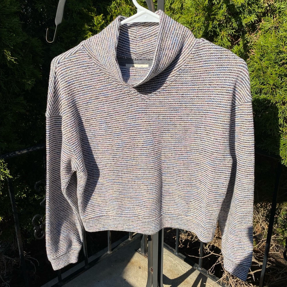 Madewell mock neck sweater. Knit with various colors.